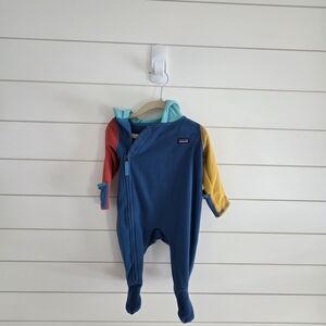 Patagonia Infant Micro D Fleece Bunting Colorblock Blue/Red 3-6M